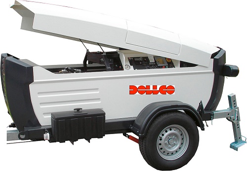 Kabelziehwinde auf Anhänger für Kabelverlegung